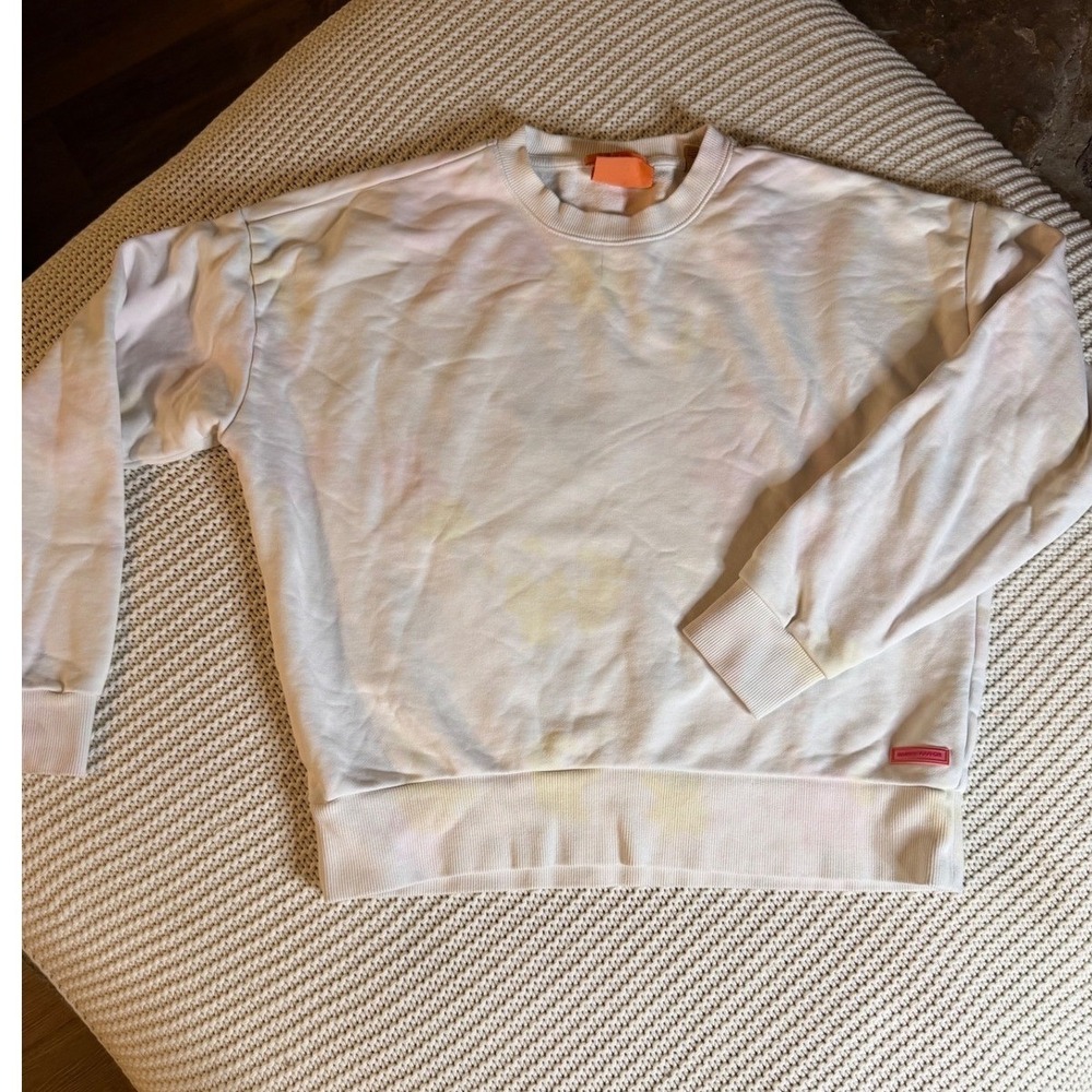 Maison Scotch & Soda Pastel Tie Dye Crewneck Sweatshirt Pink Yellow Orange M